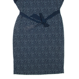 LAURA ASHLEY Womens Day Dress Blue Spotted Sleeveless Knee Length UK 14
