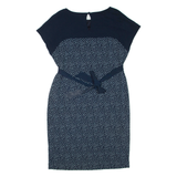 LAURA ASHLEY Womens Day Dress Blue Spotted Sleeveless Knee Length UK 14