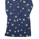 BODEN Swan Womens Day Dress Blue Viscose Long Sleeve Short UK 12