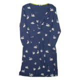 BODEN Swan Womens Day Dress Blue Viscose Long Sleeve Short UK 12