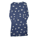 BODEN Swan Womens Day Dress Blue Viscose Long Sleeve Short UK 12