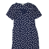 FAT FACE Womens Tea Dress Blue Viscose Floral Short Sleeve Midi UK 16