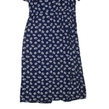 FAT FACE Womens Tea Dress Blue Viscose Floral Short Sleeve Midi UK 16