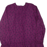 WHITE STUFF Womens Mini Dress Purple Viscose Floral Long Sleeve Short UK 14