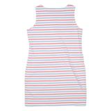 JOULES Premium Womens Day Dress White Striped Sleeveless Knee Length UK 14
