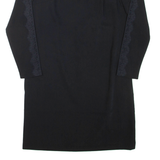REISS Womens Day Dress Black Long Sleeve Knee Length UK 10