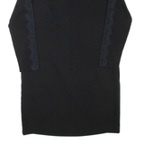 REISS Womens Day Dress Black Long Sleeve Knee Length UK 10