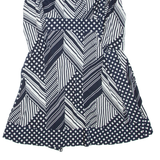 HOBBS LONDON Womens Wrap Dress Blue Viscose Geometric Long Sleeve Midi UK 10