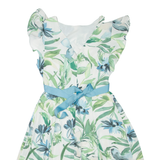 PHASE EIGHT Belted Womens Day Dress White Floral Sleeveless Knee Length UK 12