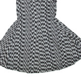 KENZO Womens Fit & Flare Dress Black Houndstooth Sleeveless Short M