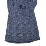 WHITE STUFF Womens Day Dress Blue Viscose Floral Long Sleeve Knee Length UK 8