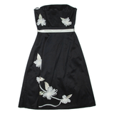 COAST Womens Fit & Flare Dress Black Sleeveless Knee Length S