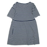 JACK WILLS Womens Day Dress Blue Striped Short Sleeve Short UK 10