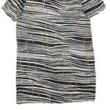 HOBBS LONDON Womens Day Dress Black Viscose Striped Knee Length UK 10