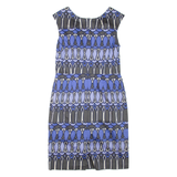 BODEN Womens Pencil Dress Blue Geometric Sleeveless Knee Length UK 12