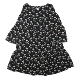 GAP Womens Day Dress Black Short Sleeve Knee Length S