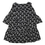 GAP Womens Day Dress Black Short Sleeve Knee Length S