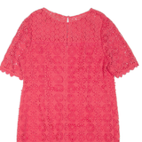 BODEN Womens Day Dress Pink Floral Short Sleeve Knee Length UK 16