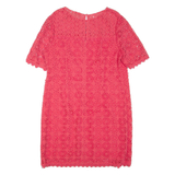 BODEN Womens Day Dress Pink Floral Short Sleeve Knee Length UK 16