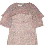 REISS Womens Day Dress Orange Short Sleeve Short XS