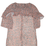 REISS Womens Day Dress Orange Short Sleeve Short XS