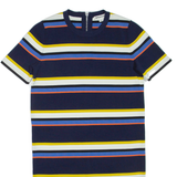 WHISTLES Womens T-Shirt Dress Blue Striped Short Sleeve Knee Length M