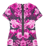 MICHAEL KORS Womens Pencil Dress Pink Floral Short Sleeve Knee Length S