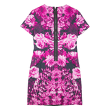 MICHAEL KORS Womens Pencil Dress Pink Floral Short Sleeve Knee Length S