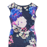 COAST Womens Day Dress Blue Floral Sleeveless Knee Length UK 12