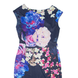 COAST Womens Day Dress Blue Floral Sleeveless Knee Length UK 12