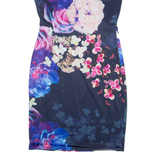 COAST Womens Day Dress Blue Floral Sleeveless Knee Length UK 12