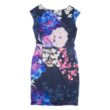 COAST Womens Day Dress Blue Floral Sleeveless Knee Length UK 12