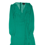 PHASE EIGHT Womens Day Dress Green Long Sleeve Hi-Low UK 8