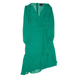 PHASE EIGHT Womens Day Dress Green Long Sleeve Hi-Low UK 8