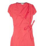 BODEN Womens Wrap Dress Orange Viscose Short Sleeve Knee Length UK 12