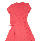 BODEN Womens Wrap Dress Orange Viscose Short Sleeve Knee Length UK 12