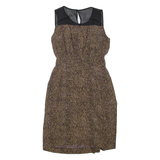 HOBBS LONDON N.w.3 Womens Day Dress Black Spotted Sleeveless Short S