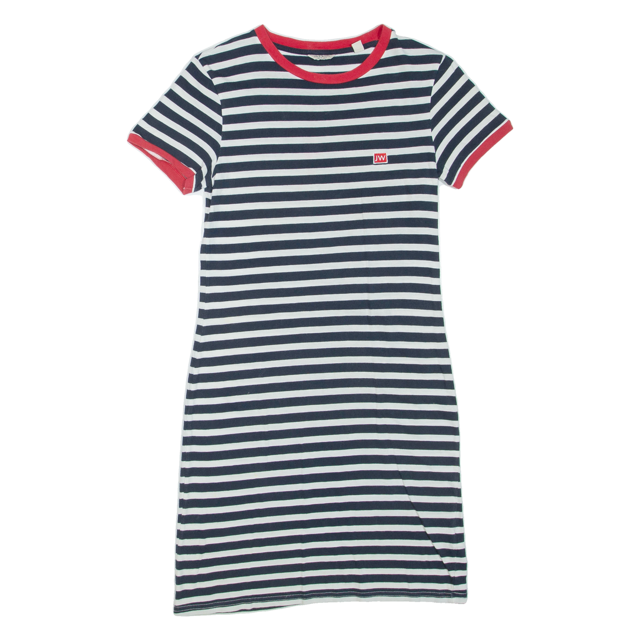 JACK WILLS Womens T-Shirt Dress Blue Striped Short Sleeve Short UK