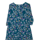 WHITE STUFF Womens Day Dress Blue Floral Long Sleeve Knee Length UK 10