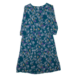 WHITE STUFF Womens Day Dress Blue Floral Long Sleeve Knee Length UK 10