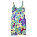 COAST Womens Pencil Dress Blue Floral Sleeveless Knee Length L
