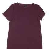 PHASE EIGHT Alina Frill Hem Womens Day Dress Maroon Short Sleeve Knee Length L