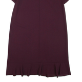PHASE EIGHT Alina Frill Hem Womens Day Dress Maroon Short Sleeve Knee Length L