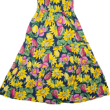 MONSOON Womens Tea Dress Yellow Floral Sleeveless Midi S