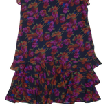 LAUREN RALPH LAUREN Womens Day Dress Blue Floral Short Sleeve Knee Length M