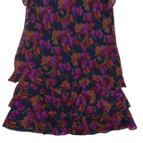 LAUREN RALPH LAUREN Womens Day Dress Blue Floral Short Sleeve Knee Length M