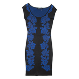 FRENCH CONNECTION Womens Bodycon Dress Blue Viscose Floral Knee Length UK 8
