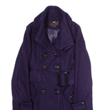 MISS SIXTY Womens Trench Coat Purple Wool XS