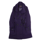 MISS SIXTY Womens Trench Coat Purple Wool XS