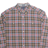 TOMMY HILFIGER Slim Fit Mens Shirt Brown Check Long Sleeve L